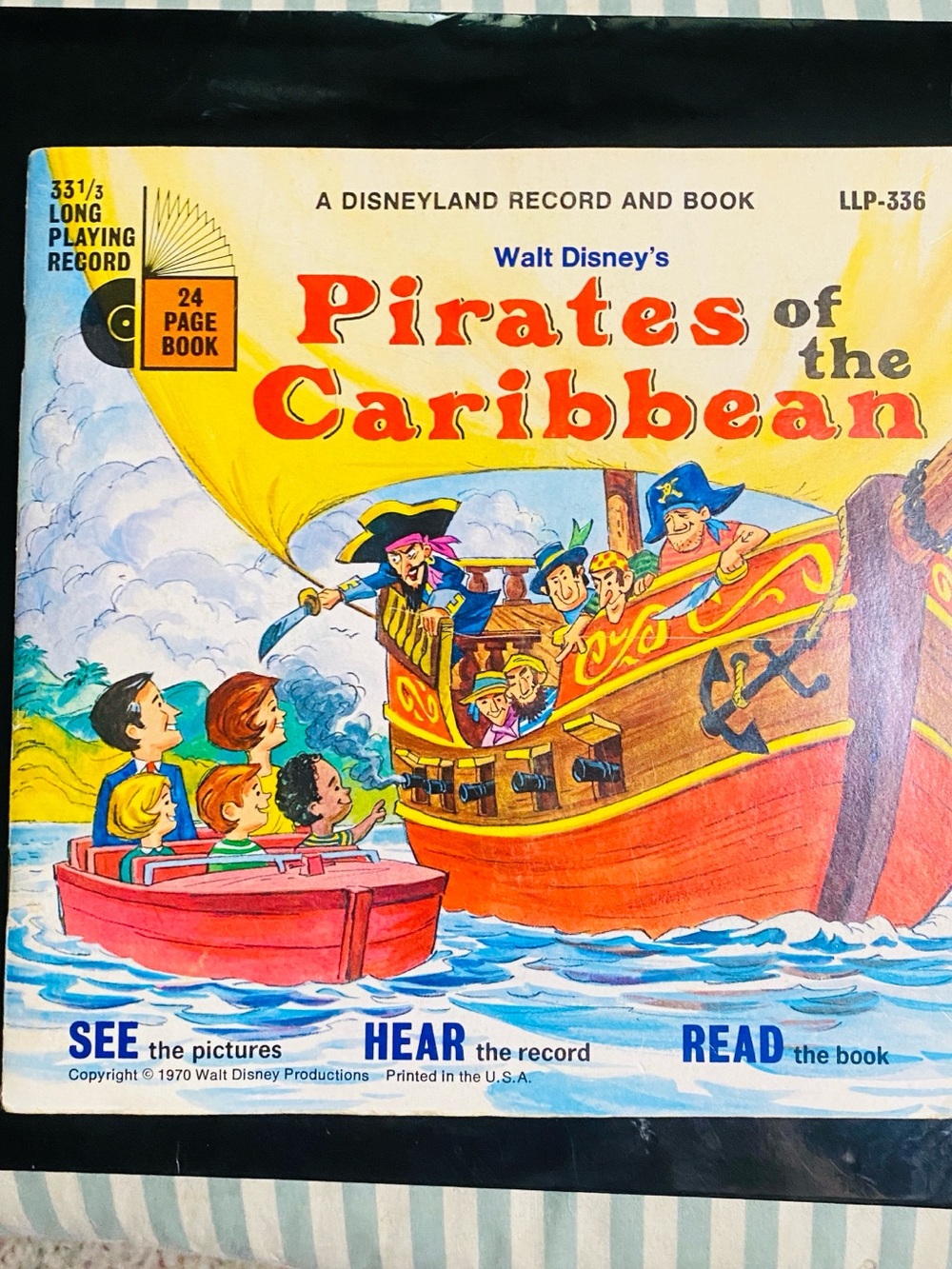 Walt Disney Pirates of the Caribbean book with ( LLP-336 )record.